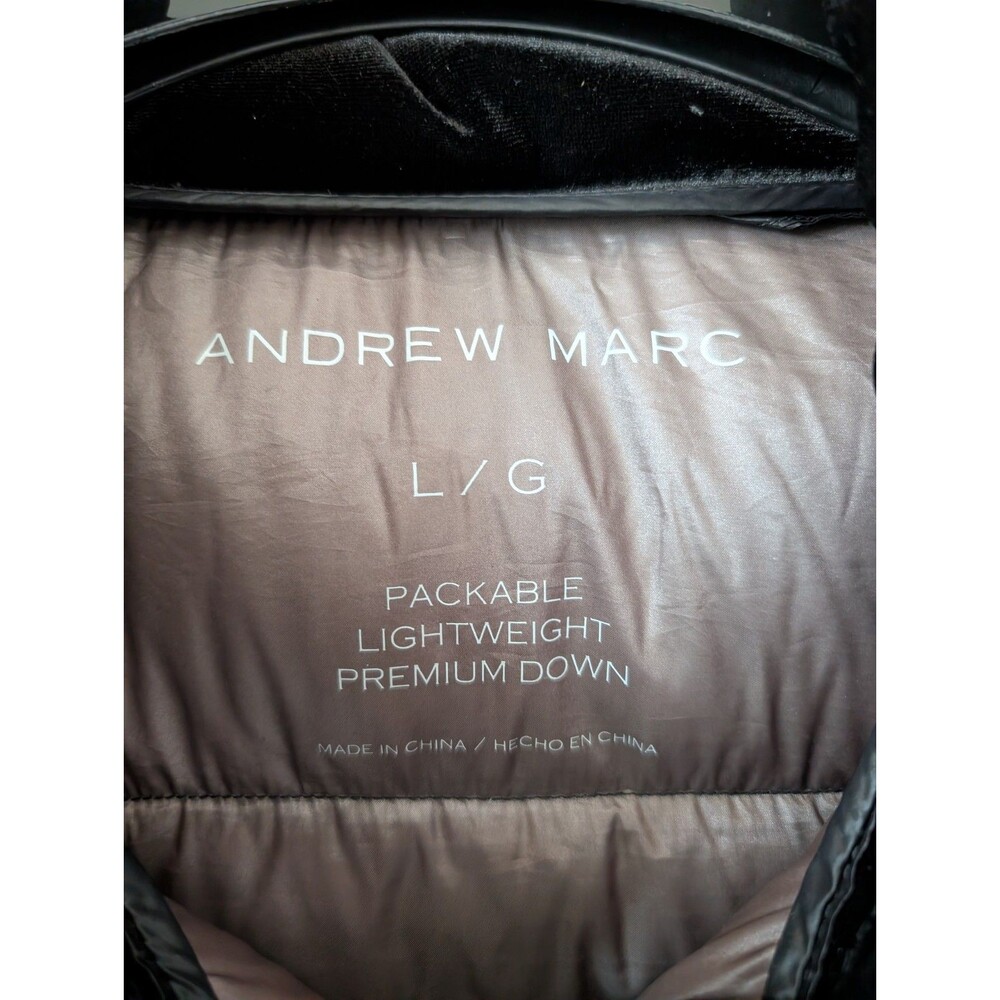 Andrew Marc Packable Lightweight Premium Down Hooded Puffer Jacket Coat Large - Picture 6 of 10